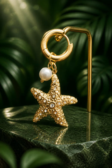 Pearl Starfish Drop Earrings