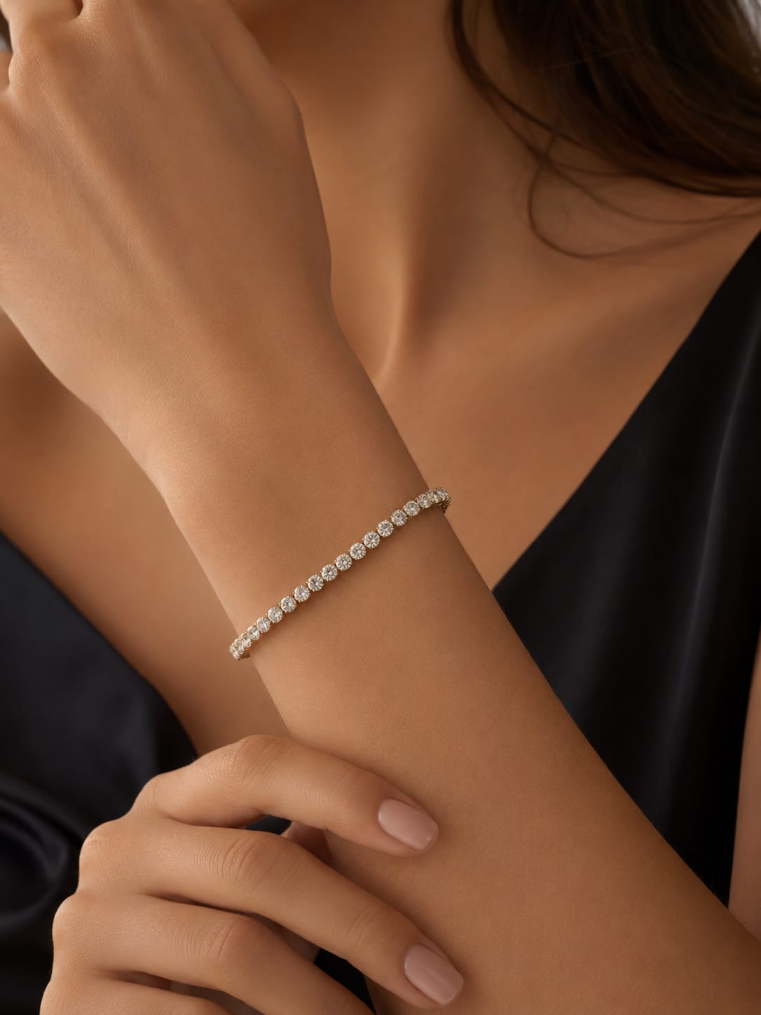 Silver Crystal Tennis Bracelet
