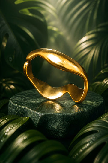 Gold Liquid Wave Ring
