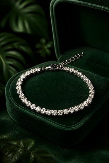 Silver Crystal Tennis Bracelet