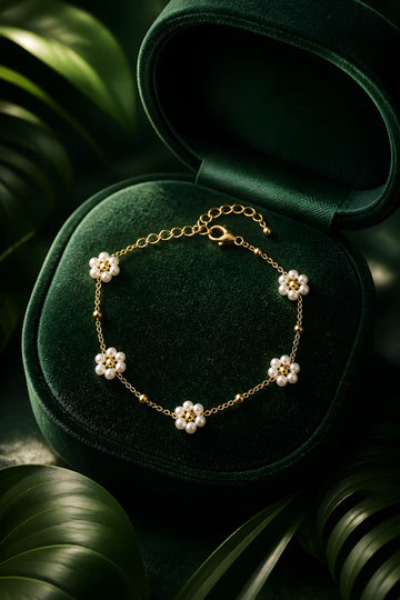Pearl Daisy Chain Bracelet