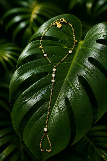 Crystal Station Hand Chain Bracelet