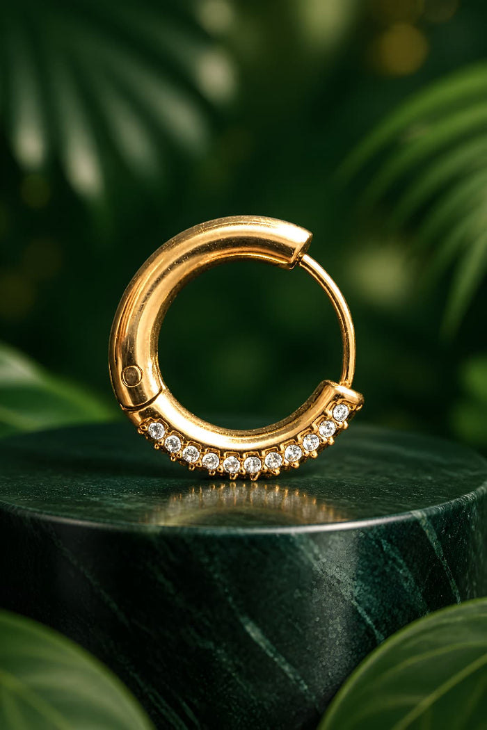 Crystal Pavé Hoop Earrings