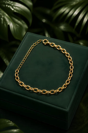 Gold Oval Link Anklet