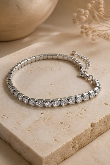 Silver Crystal Tennis Bracelet