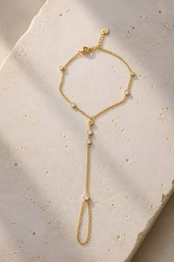 Crystal Station Hand Chain Bracelet
