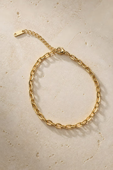 Gold Oval Link Anklet