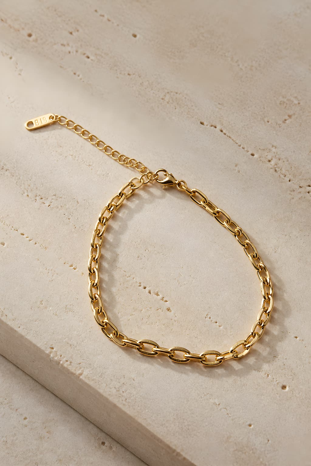 Gold Oval Link Anklet