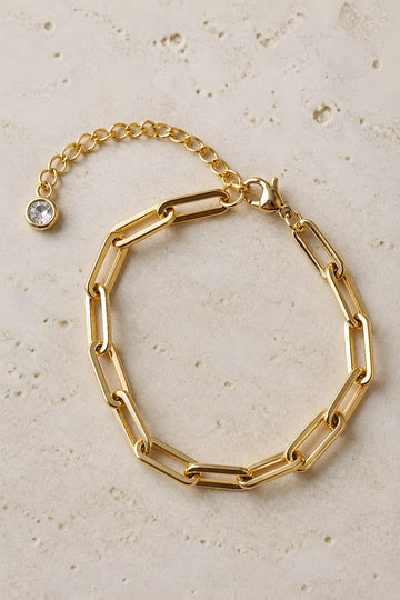 Gold Paperclip Chain Bracelet