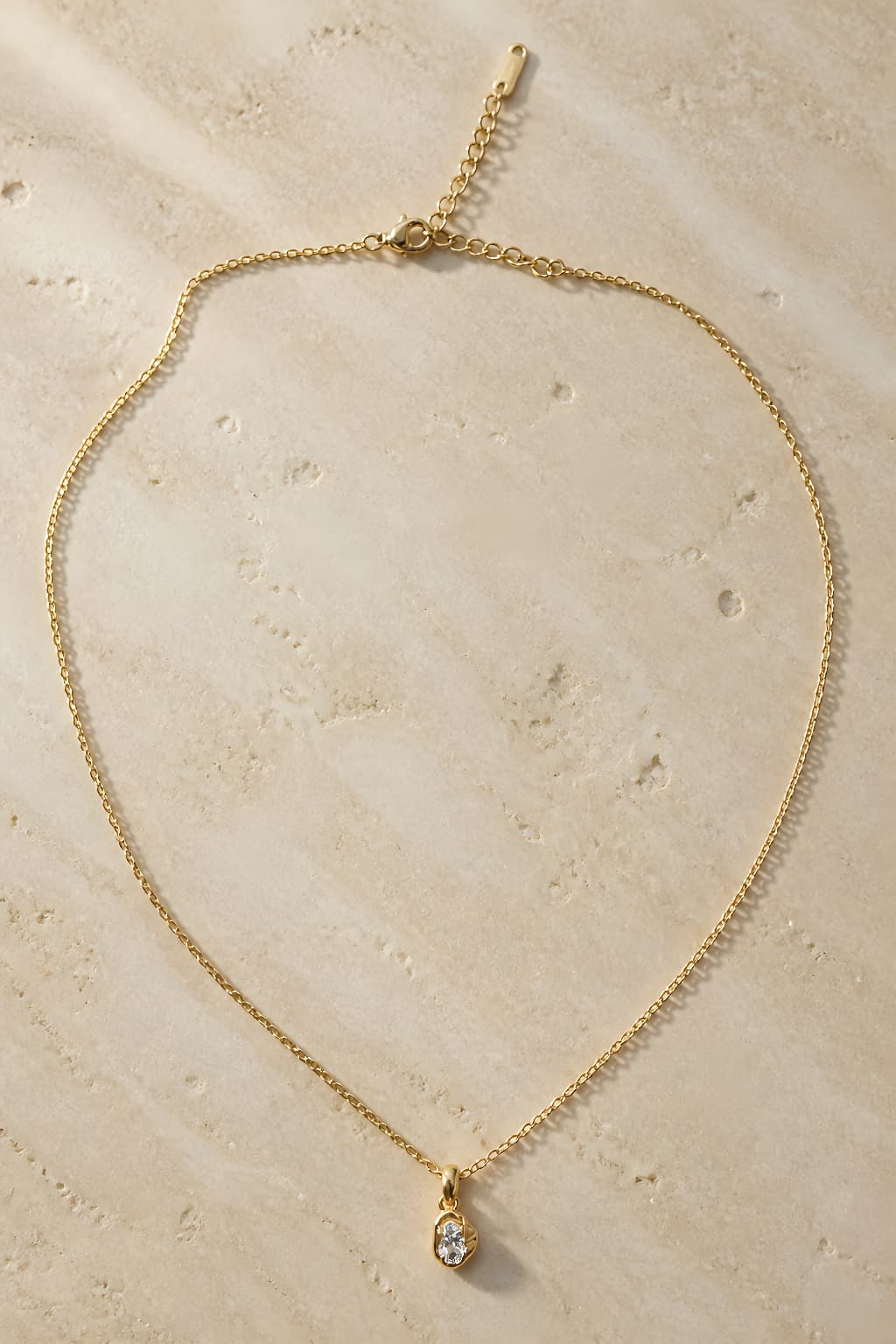 Gold Crystal Pendant Necklace & Earring Set