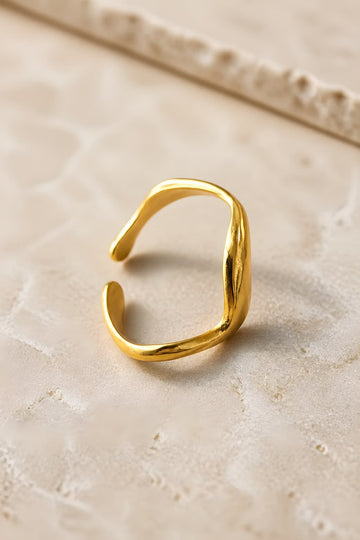Gold Liquid Wave Ring