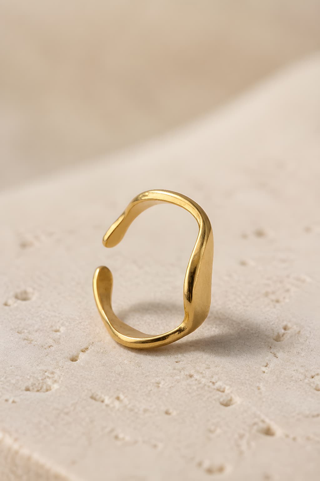 Gold Liquid Wave Ring