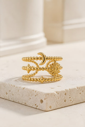 Celestial Beaded Ring Set